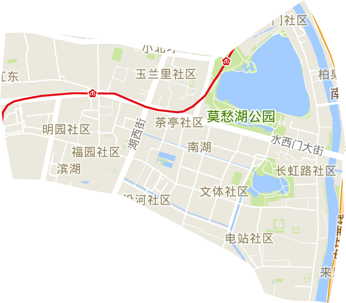 莫愁湖街道电子地图