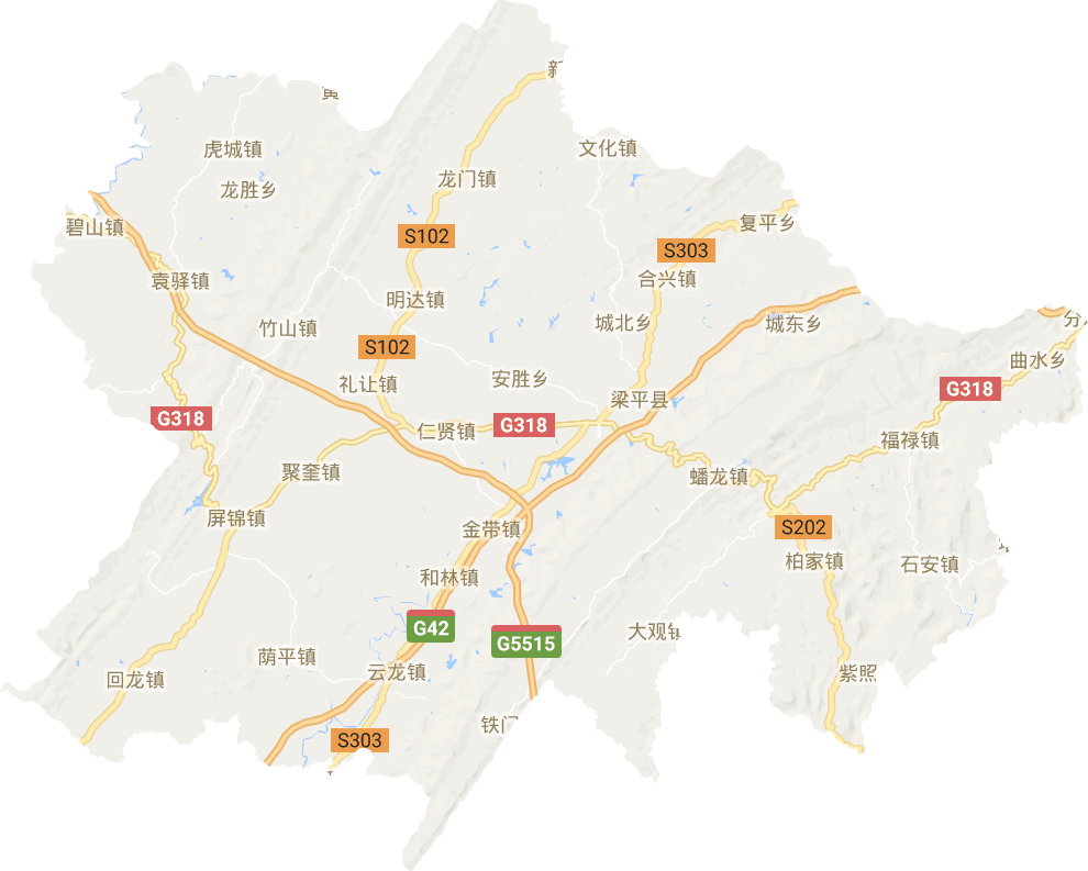 梁平区电子地图