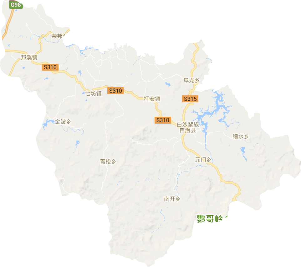 白沙县电子地图