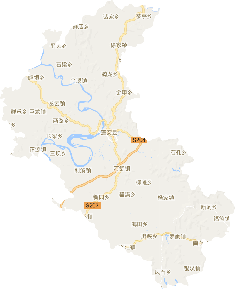 蓬安县电子地图