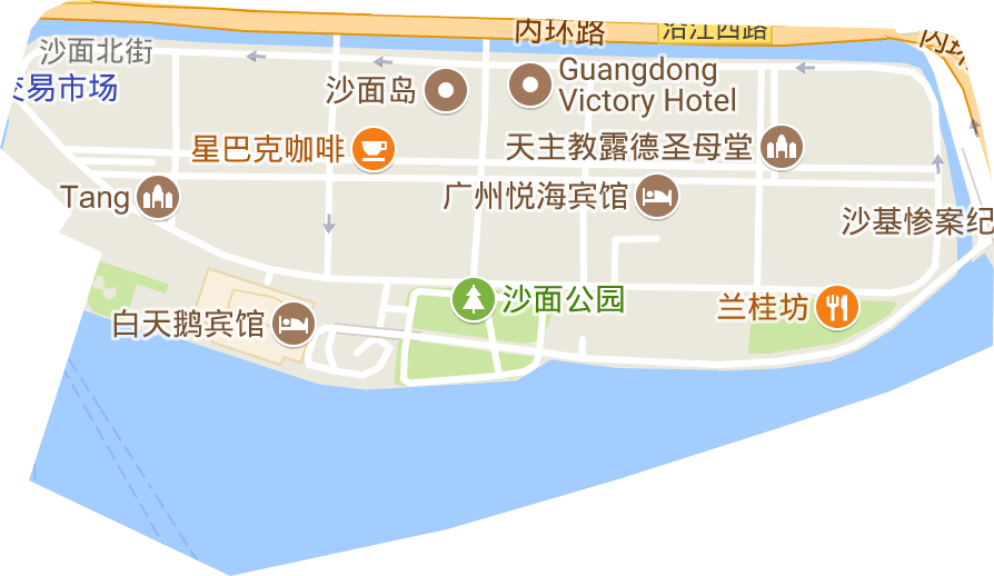 沙面街道电子地图