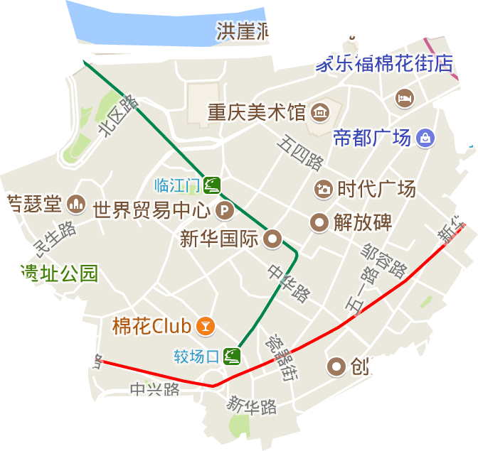 解放碑街道电子地图