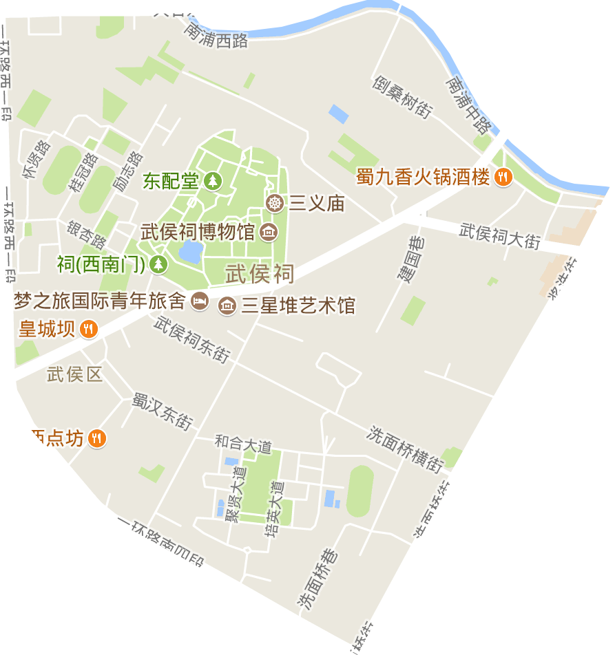 浆洗街街道电子地图
