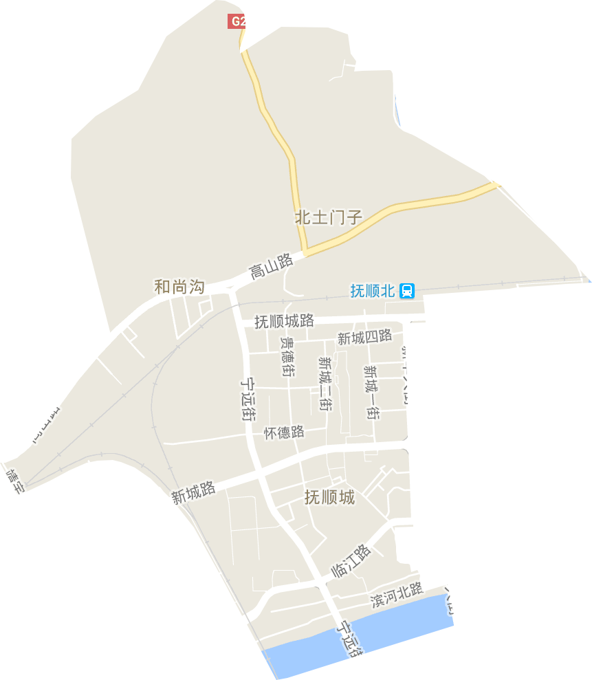 抚顺城街道电子地图