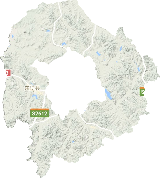 东辽县地形地图