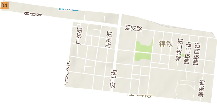 锦铁街道地形地图