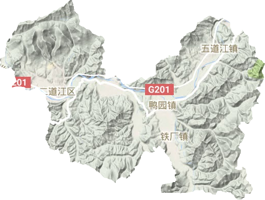 二道江区地形地图