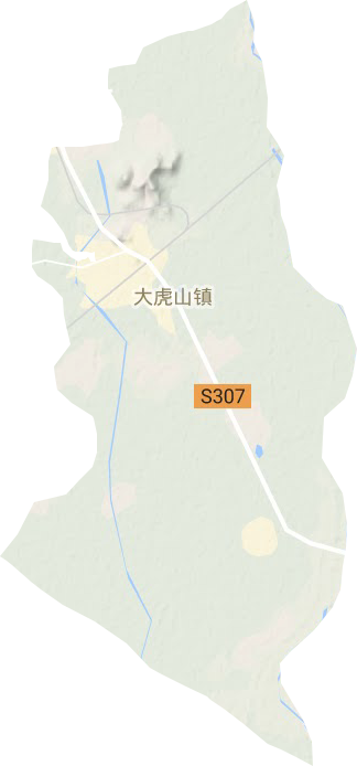 大虎山街道地形地图