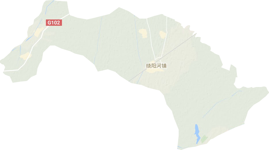 绕阳河镇地形地图