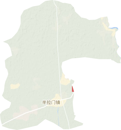 半拉门镇地形地图
