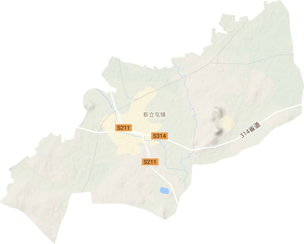 新立屯镇地形地图