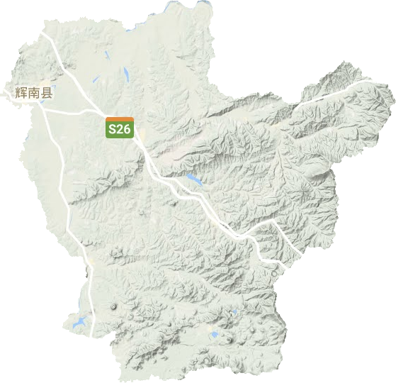 辉南县地形地图