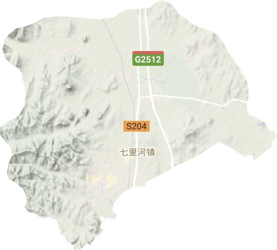 七里河镇地形地图