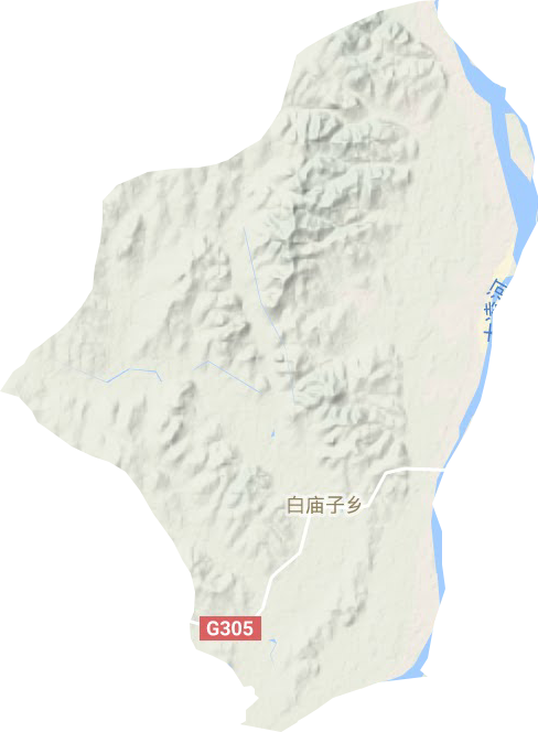 白庙子乡地形地图