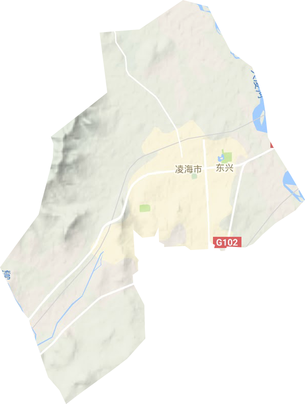 大凌河街道地形地图