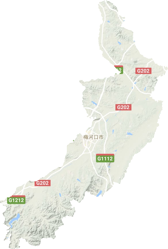 梅河口市地形地图