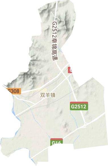 双羊镇地形地图