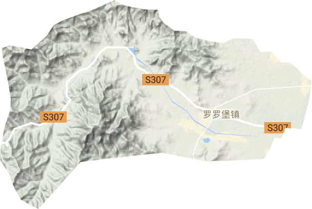 罗罗堡镇地形地图