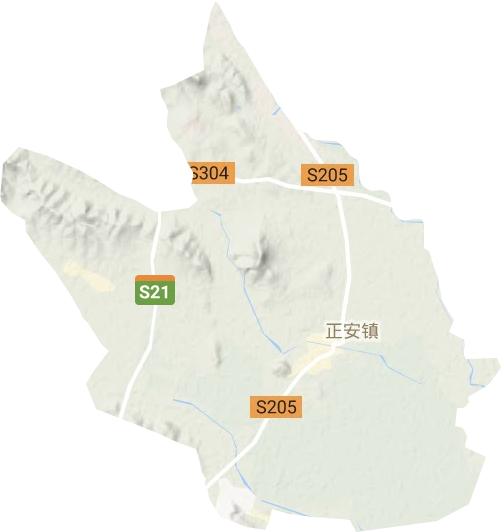 正安镇地形地图