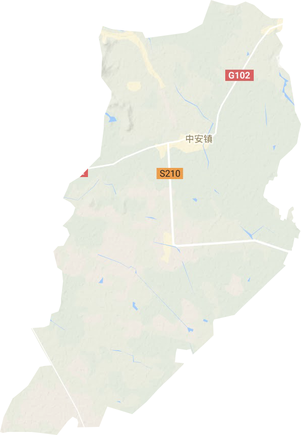 中安镇地形地图