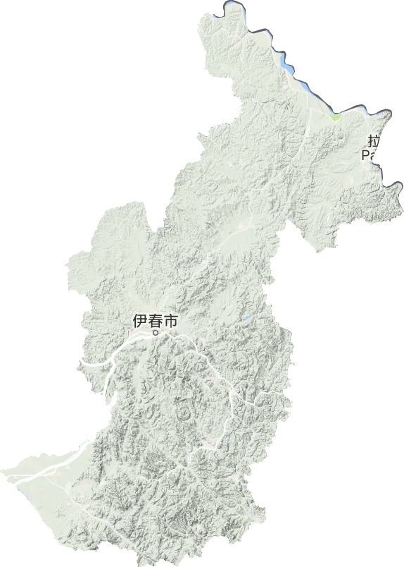 伊春市地形地图