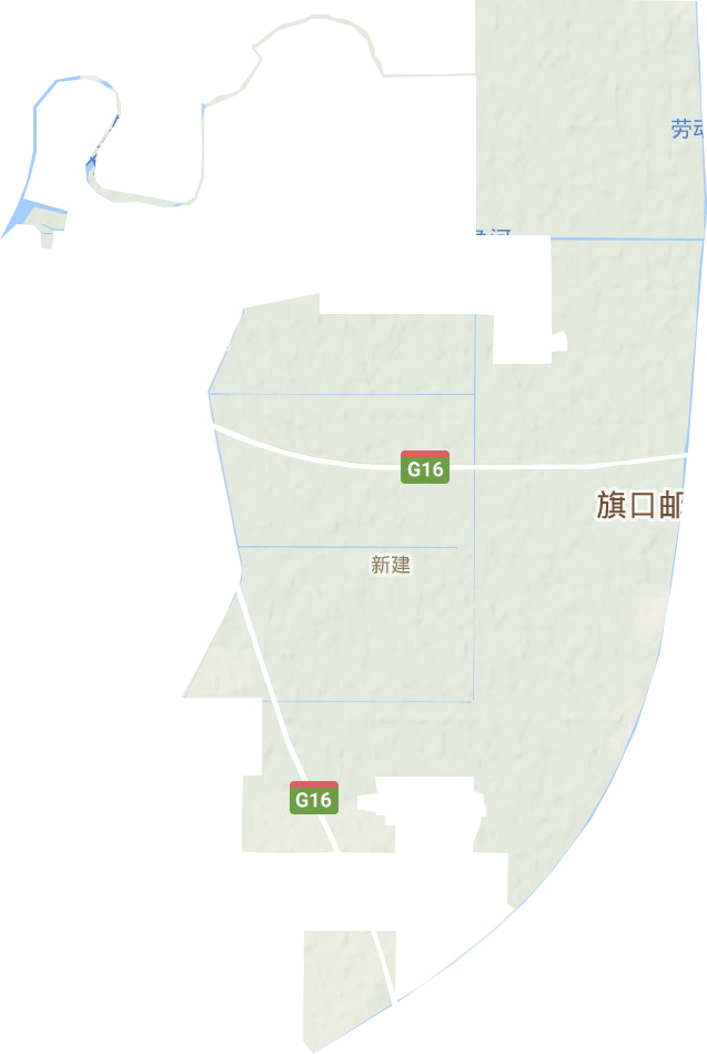 新建街道地形地图