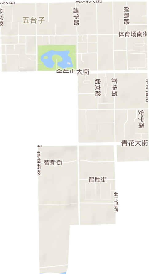 五台子街道地形地图