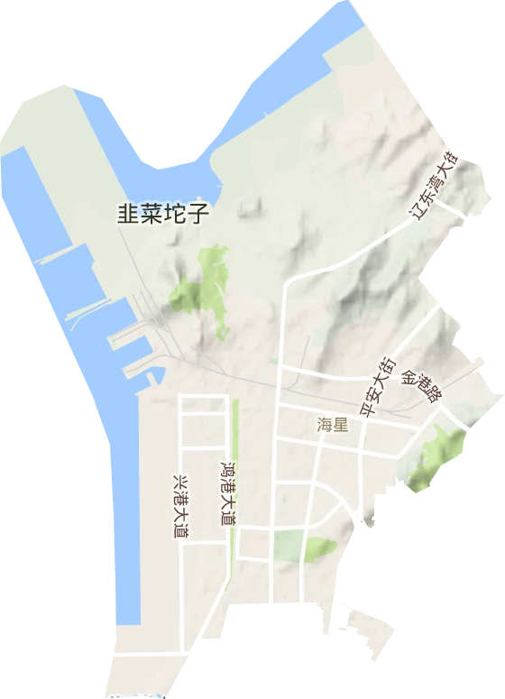 海星街道地形地图