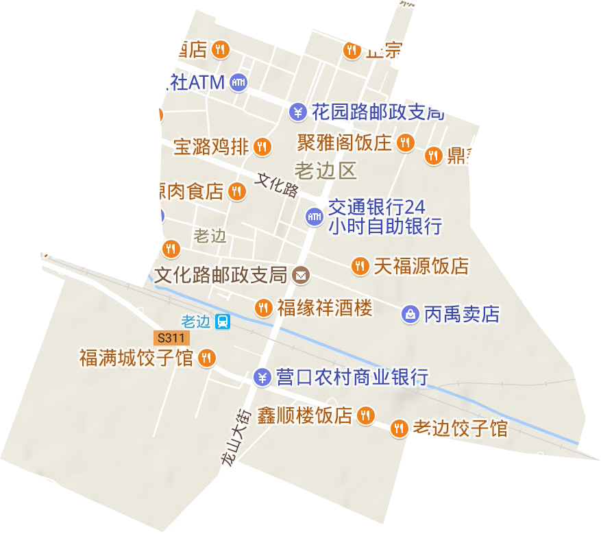 老边街道地形地图