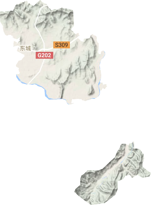 东城街道地形地图