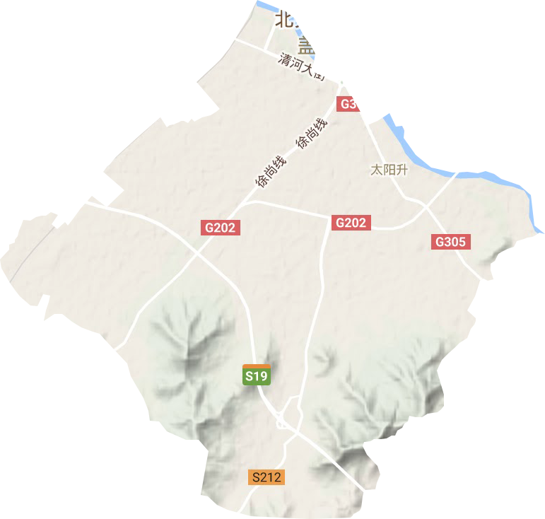 太阳升街道地形地图