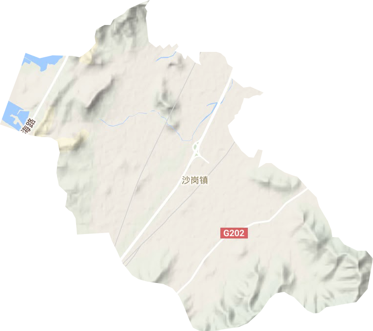 沙岗镇地形地图