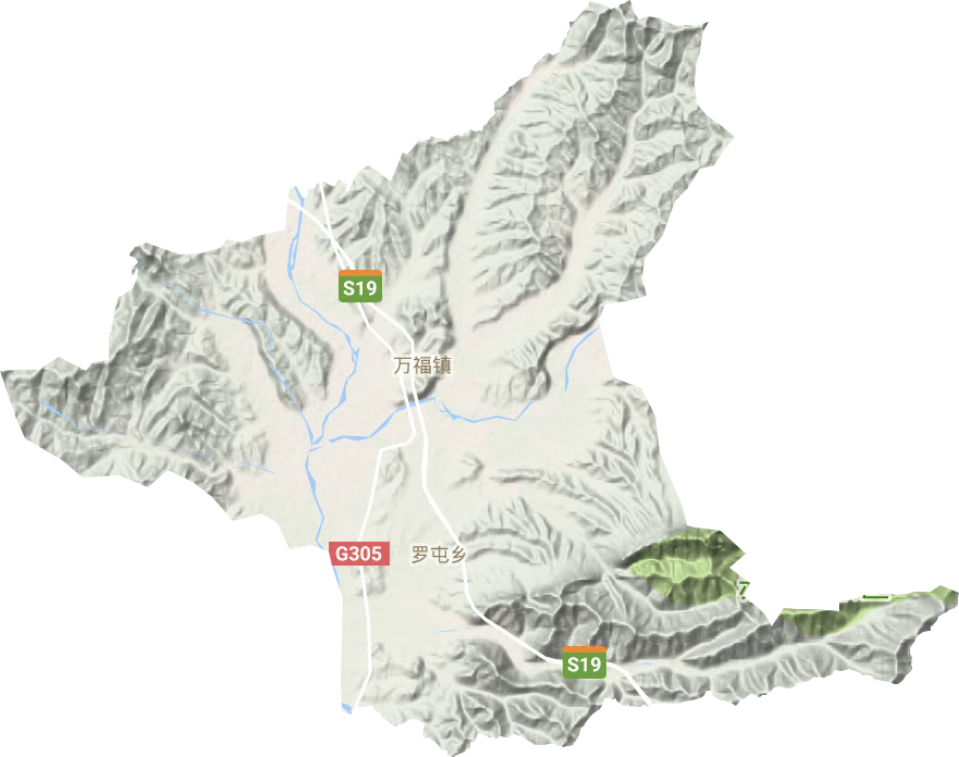 万福镇地形地图