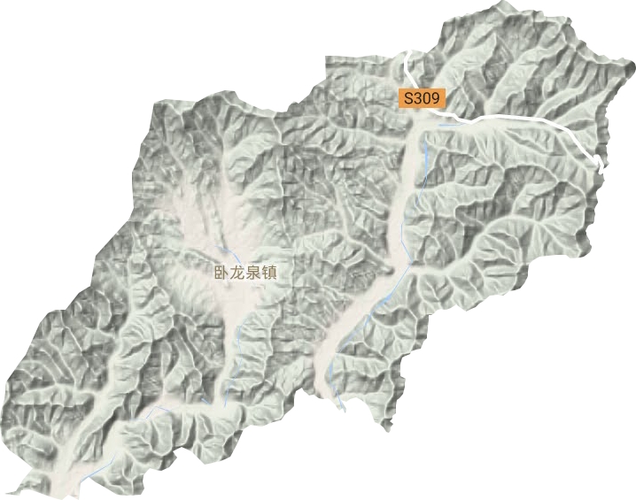 卧龙泉镇地形地图