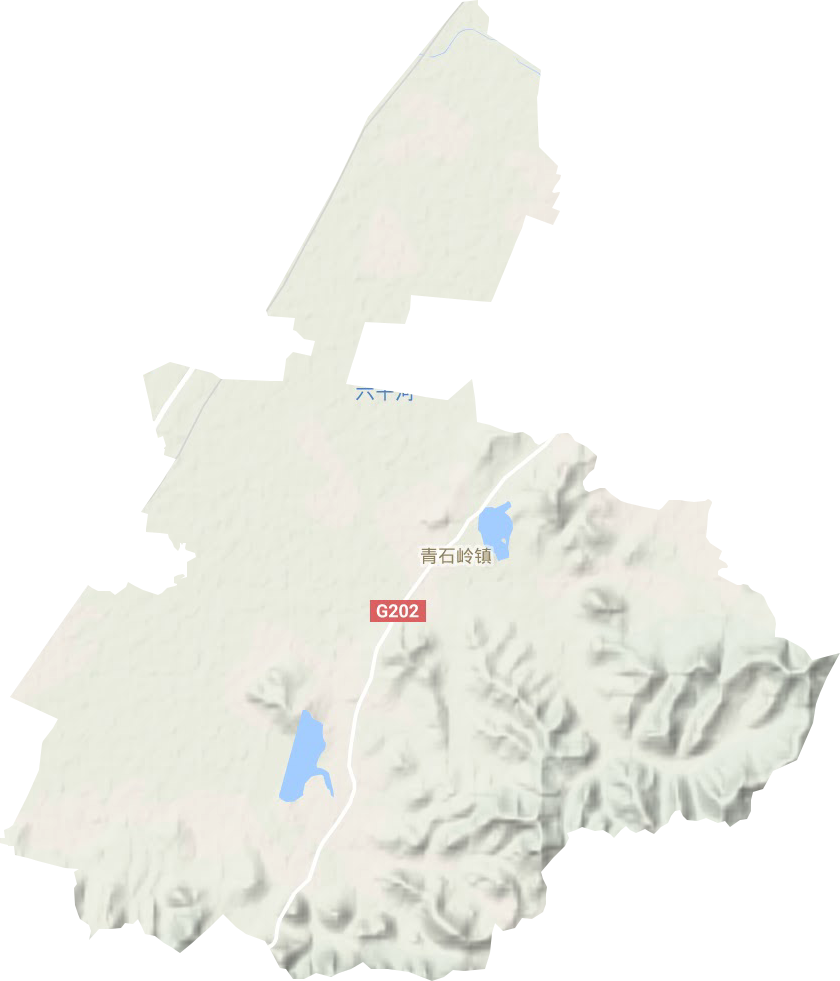 青石岭镇地形地图