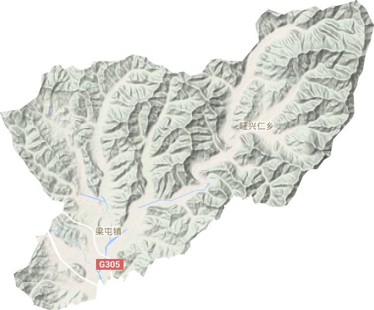 梁屯镇地形地图