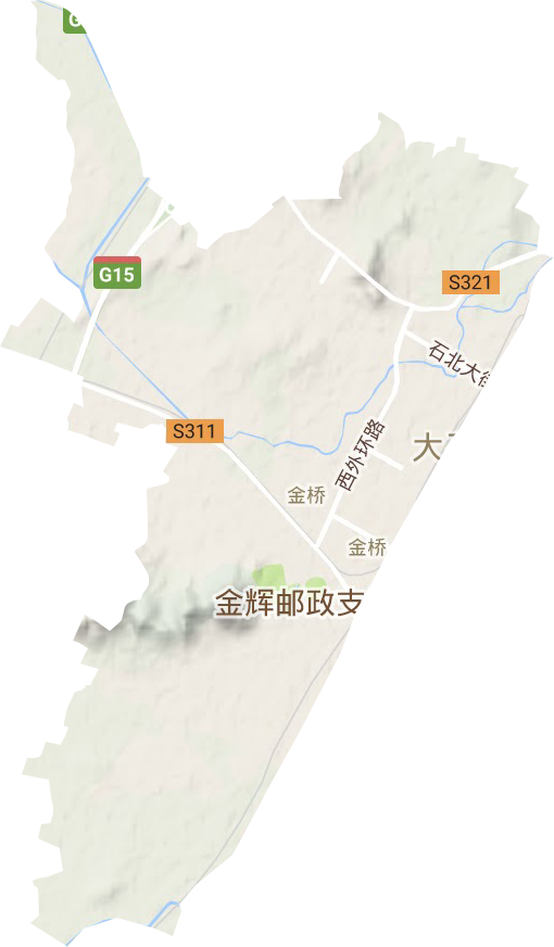 金桥街道地形地图