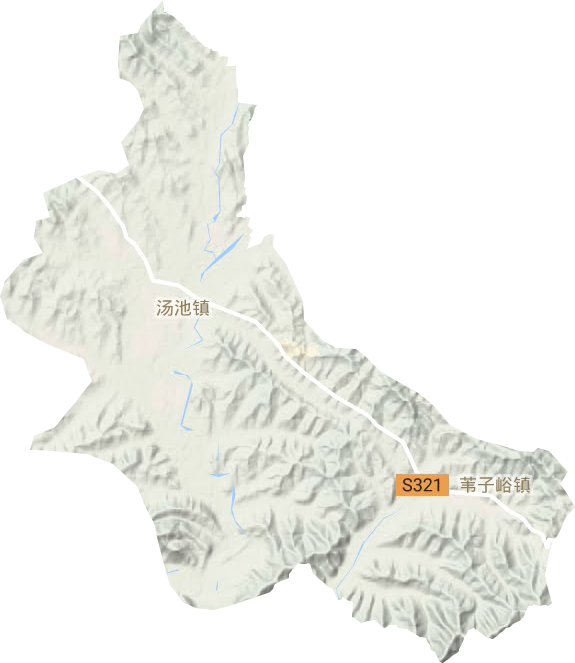 汤池镇地形地图
