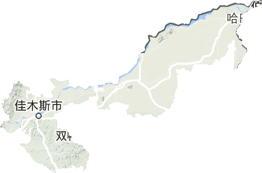 佳木斯市地形地图