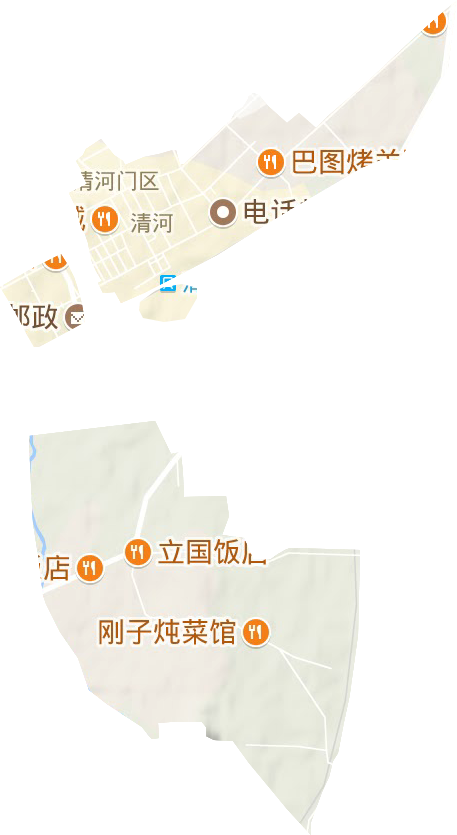 清河街道地形地图