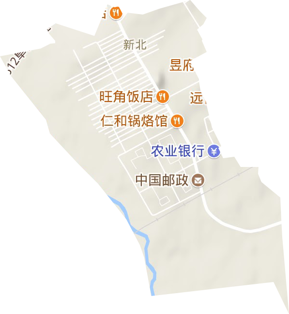 新北街道地形地图