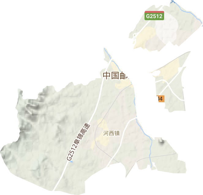河西镇地形地图