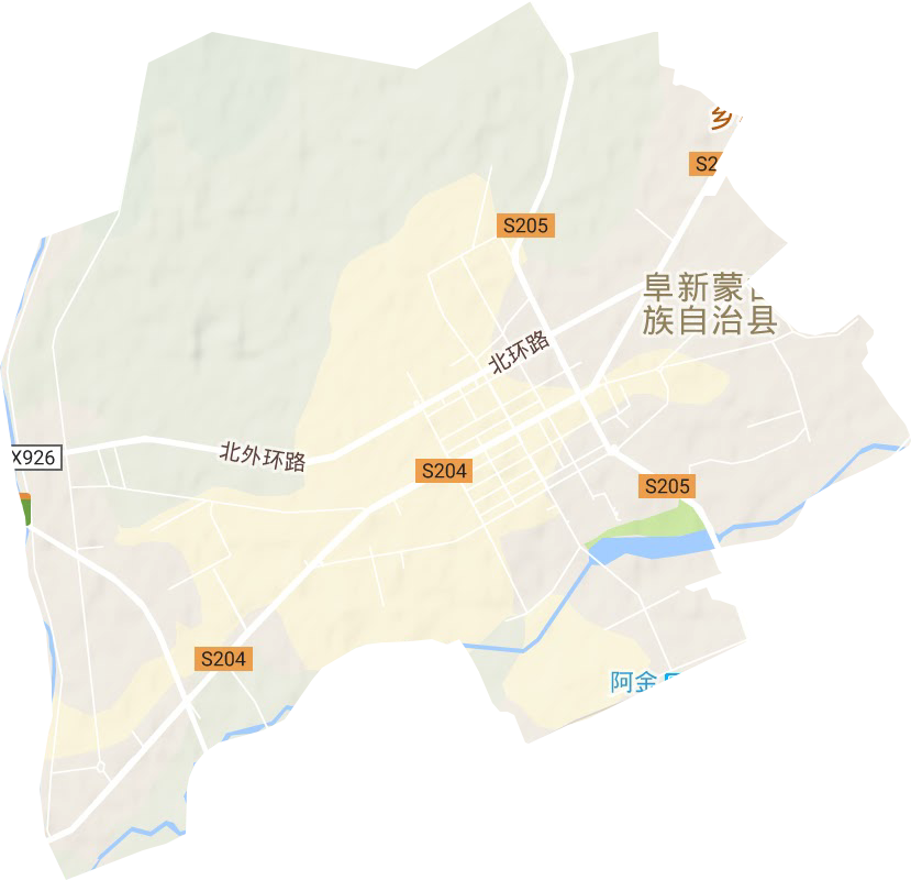 城区街道地形地图