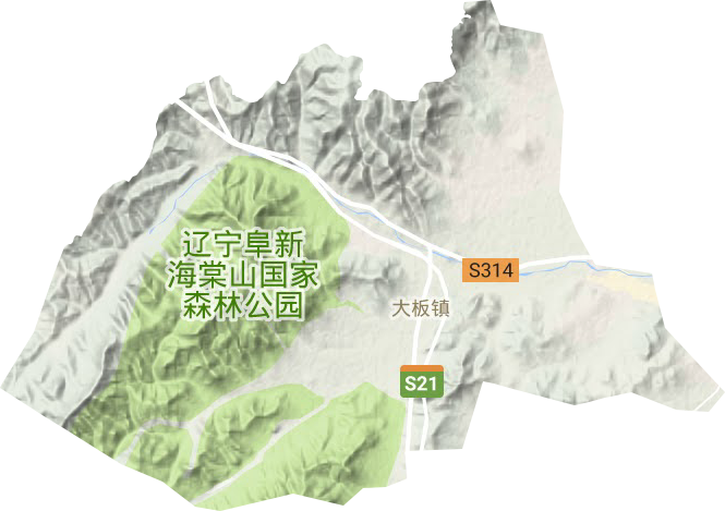 大板镇地形地图