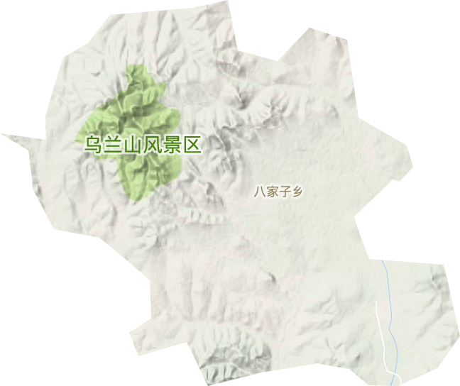 八家子镇地形地图