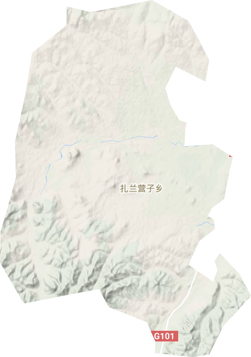 扎兰营子镇地形地图