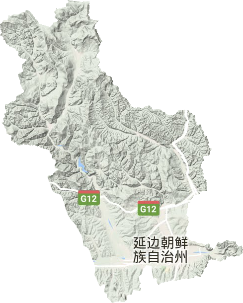 延吉市地形地图