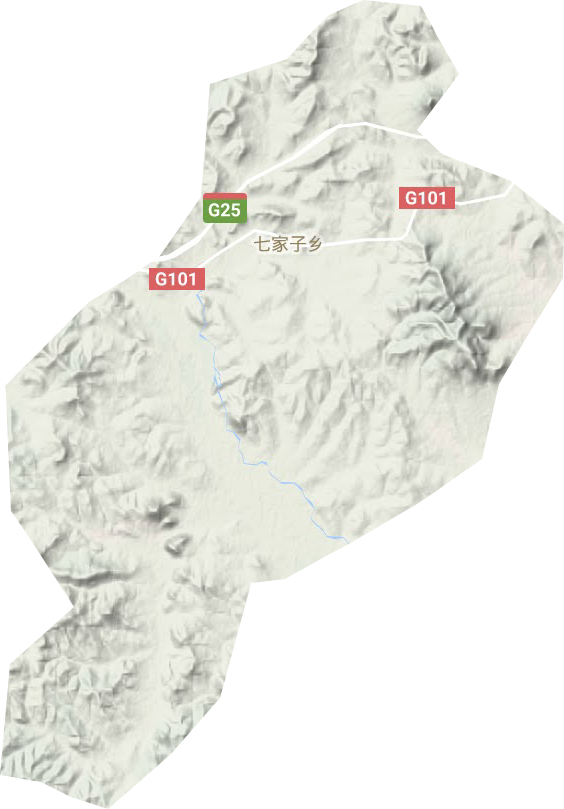 七家子镇地形地图
