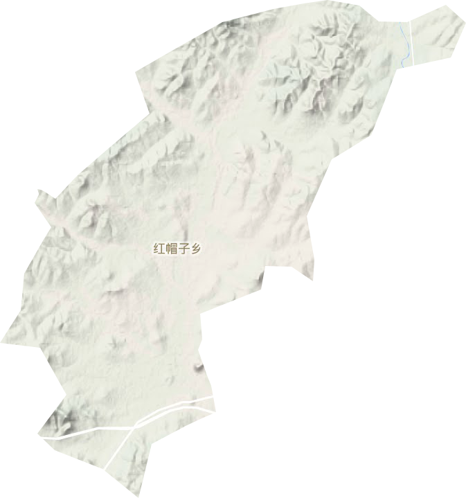 红帽子镇地形地图