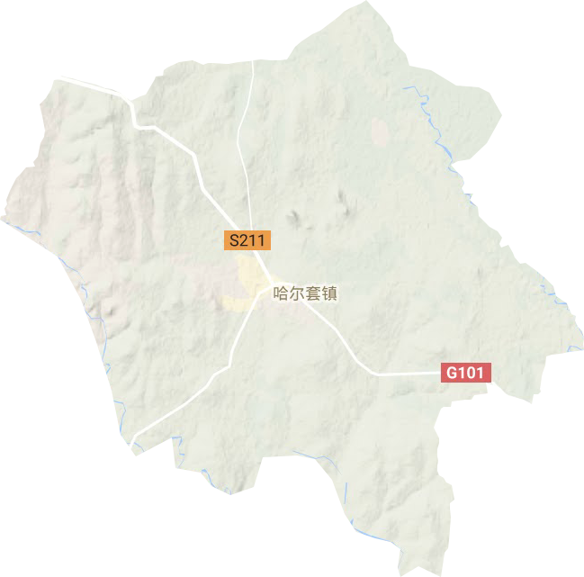 哈尔套镇地形地图